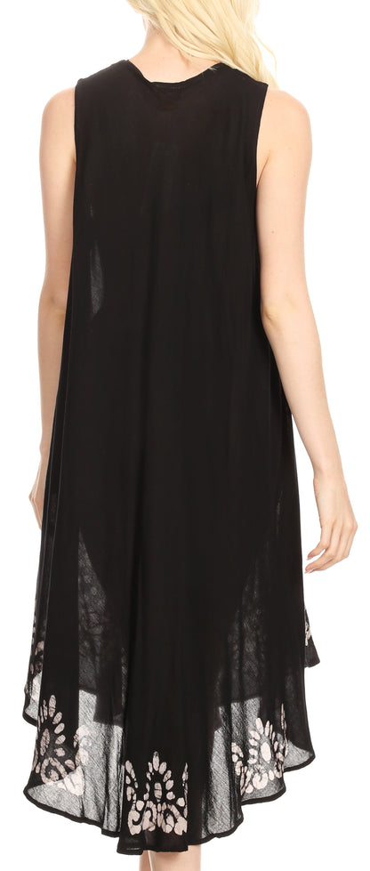 Sakkas Esme Women's Casual Midi Loose Fit Sleeveless Tank Dress Cover-up