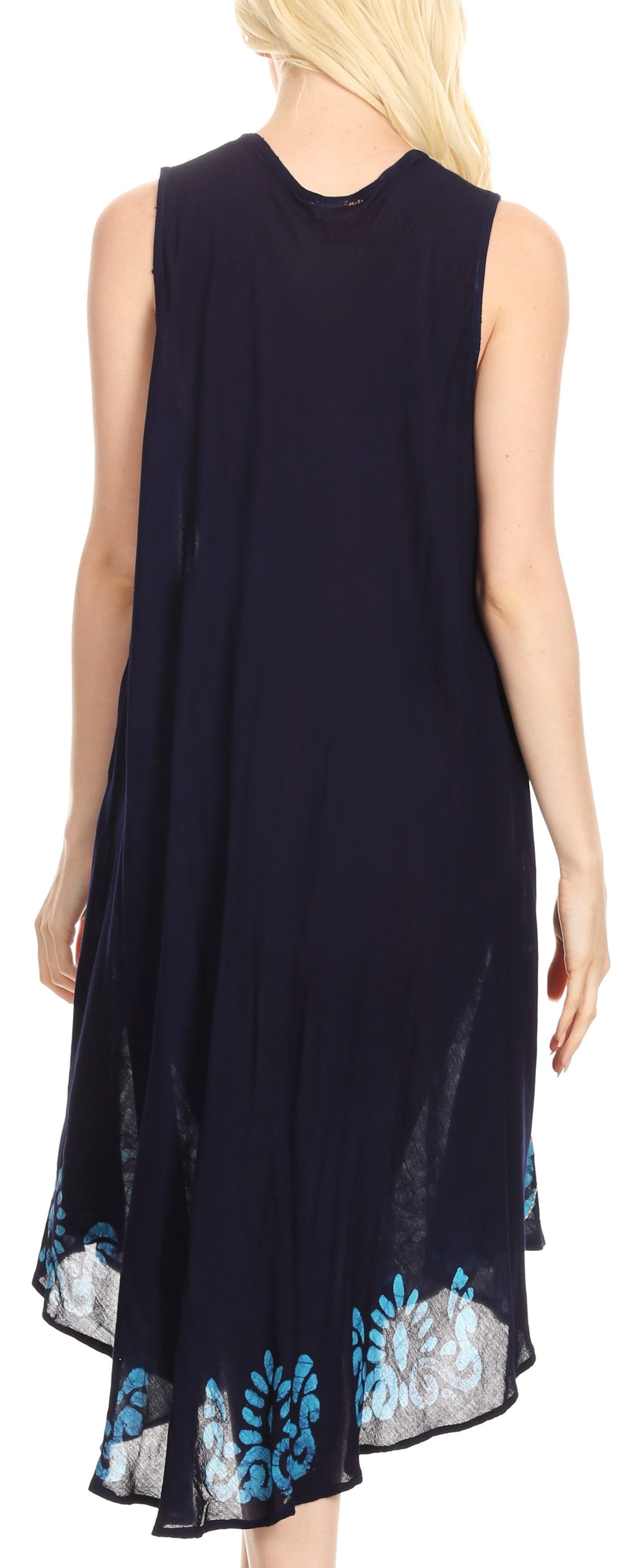 Sakkas Esme Women's Casual Midi Loose Fit Sleeveless Tank Dress Cover-up