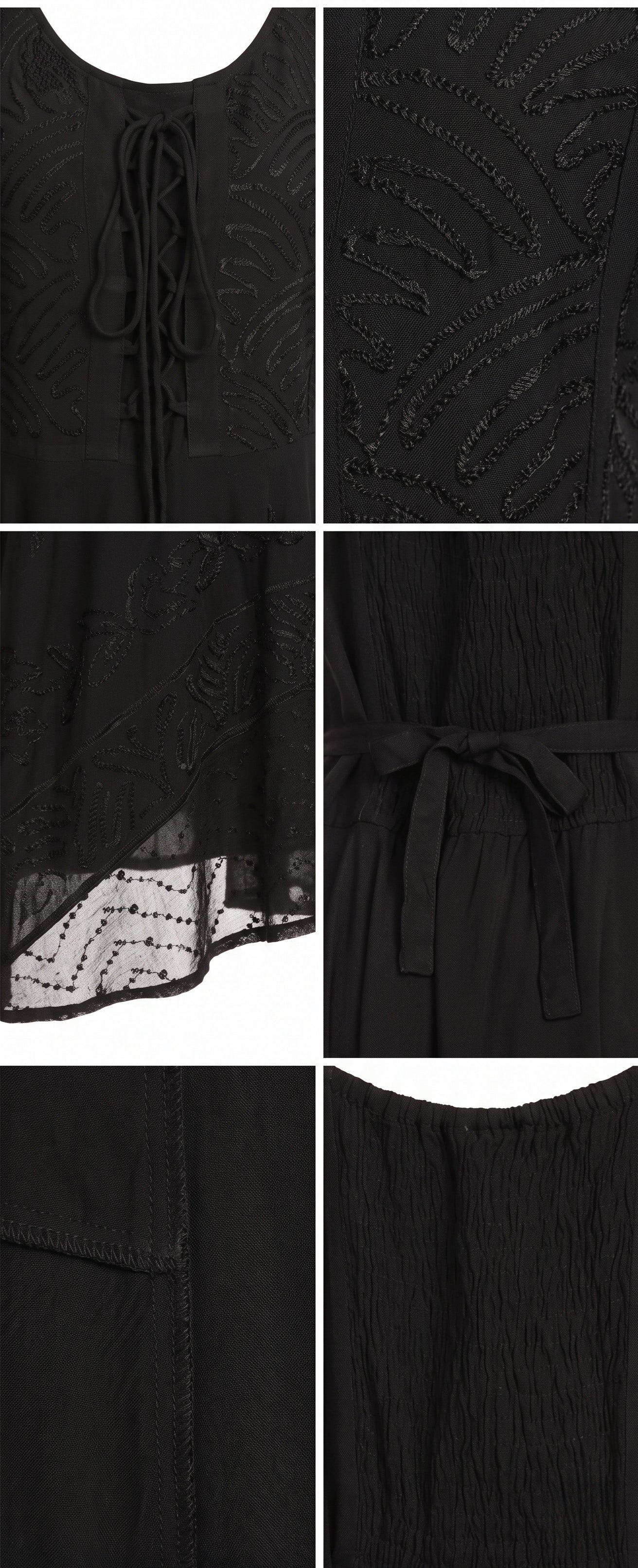 Sakkas Magdilena Stonewashed Corset Front Embroidered Dress