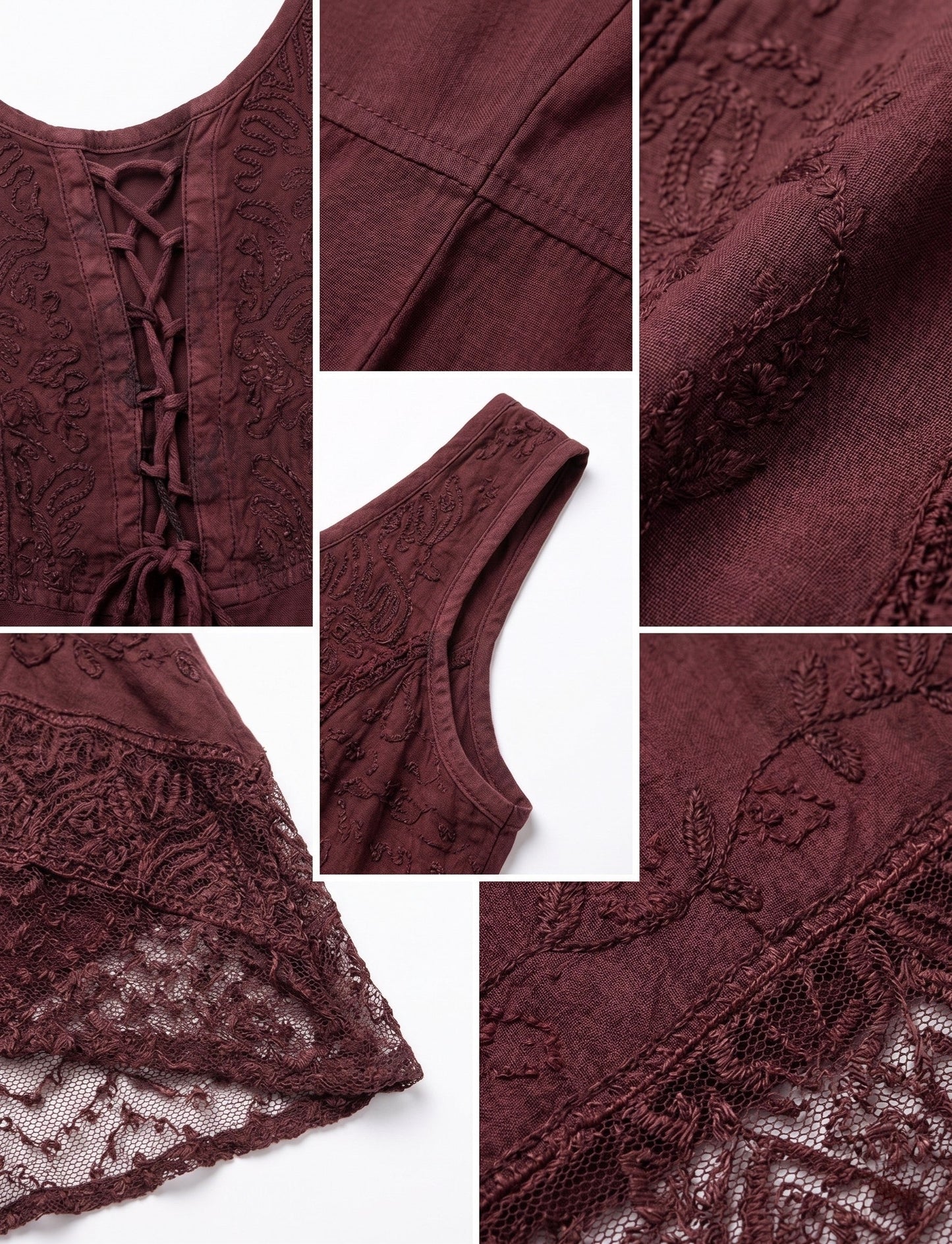 Sakkas Magdilena Stonewashed Corset Front Embroidered Dress
