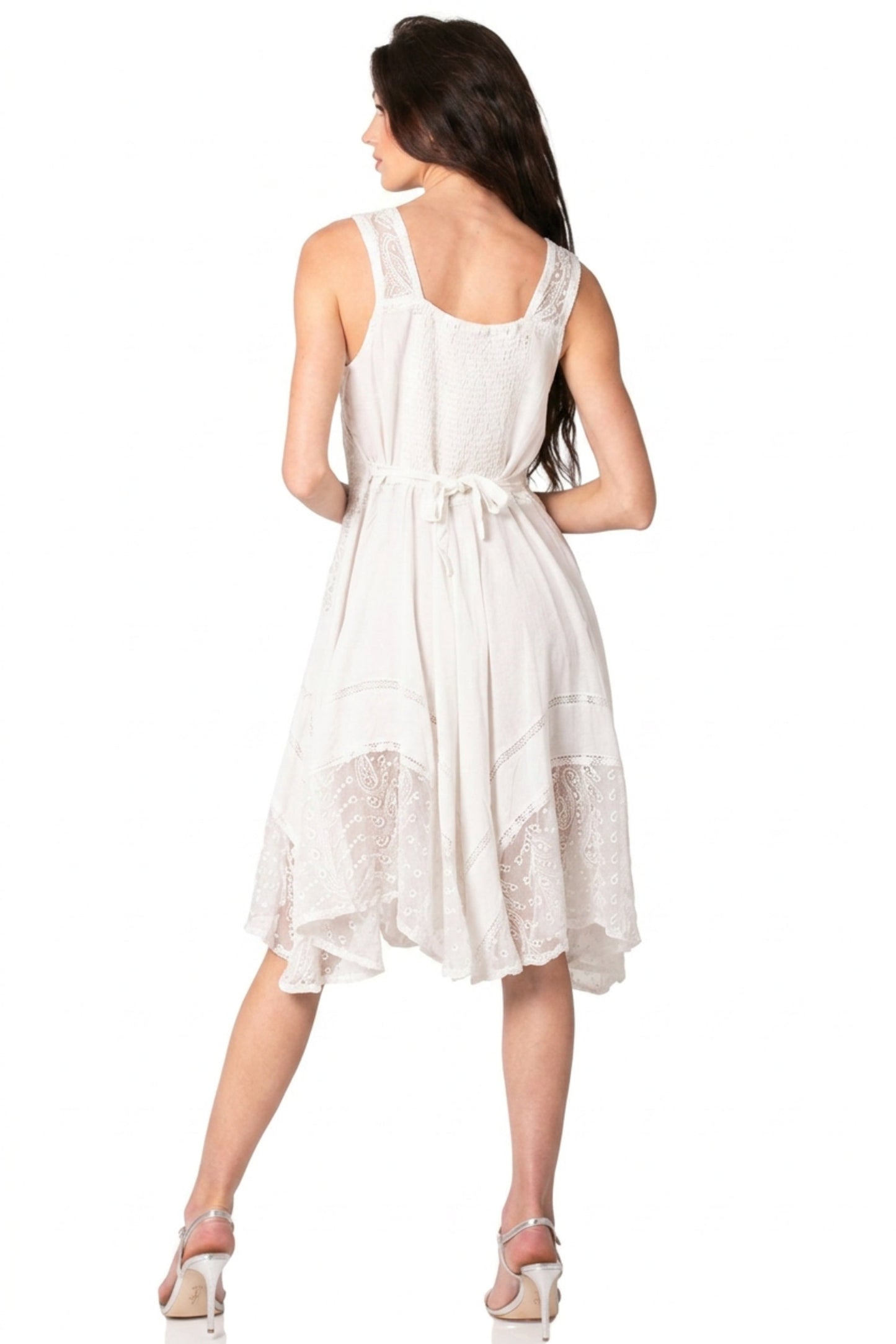 Sakkas Magdilena Stonewashed Corset Front Embroidered Dress