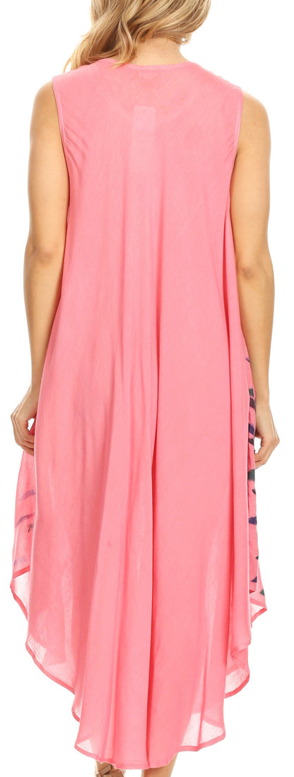 Sakkas Tia Women's Casual Summer Maxi Loose Fit Sleeveless Tank Dress Cover-up
