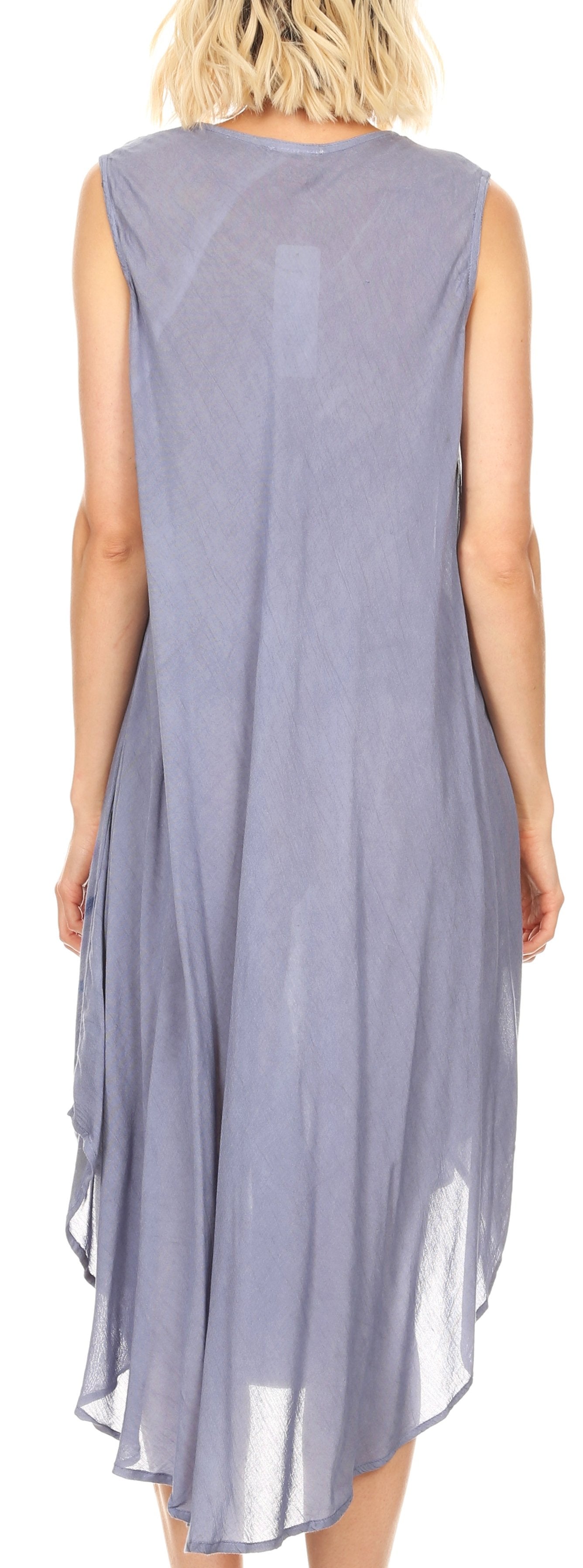 Sakkas Tia Women's Casual Summer Maxi Loose Fit Sleeveless Tank Dress Cover-up