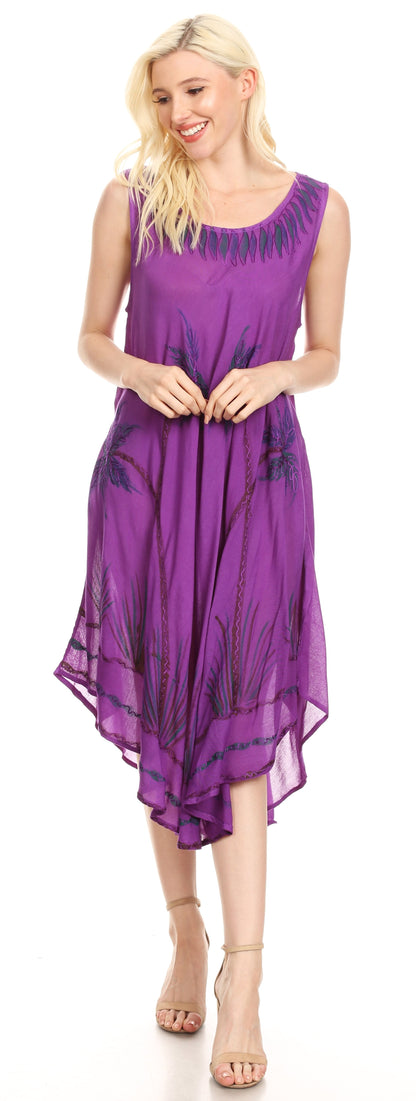 Sakkas Tia Women's Casual Summer Maxi Loose Fit Sleeveless Tank Dress Cover-up