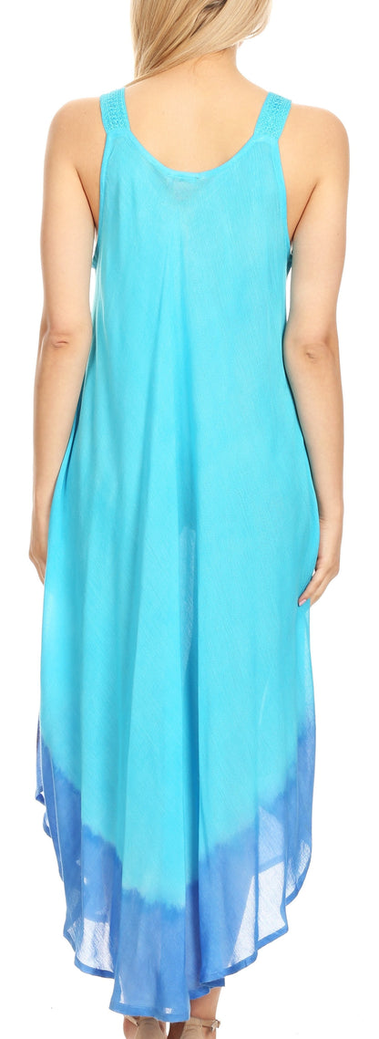 Sakkas Oxa Women's Casual Summer Maxi Long Loose Sleeveless V-neck Dress Cover-up