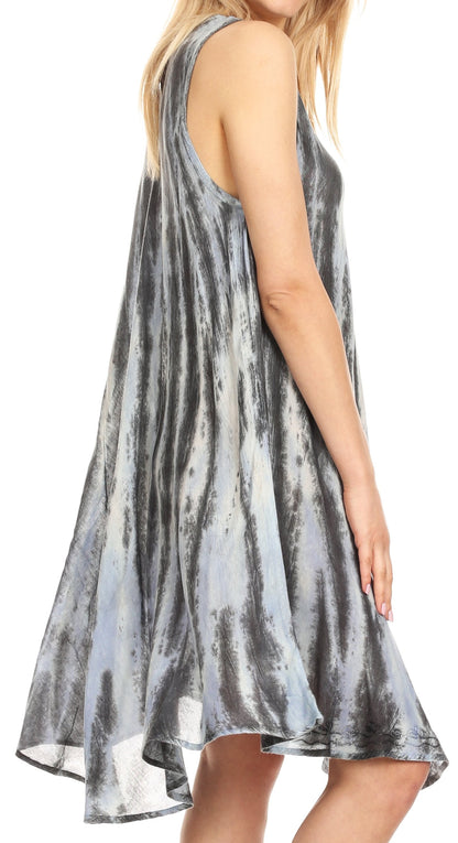 Sakkas Tina Women's Casual Summer Loose Sleeveless Tank Midi Dress Cover-up