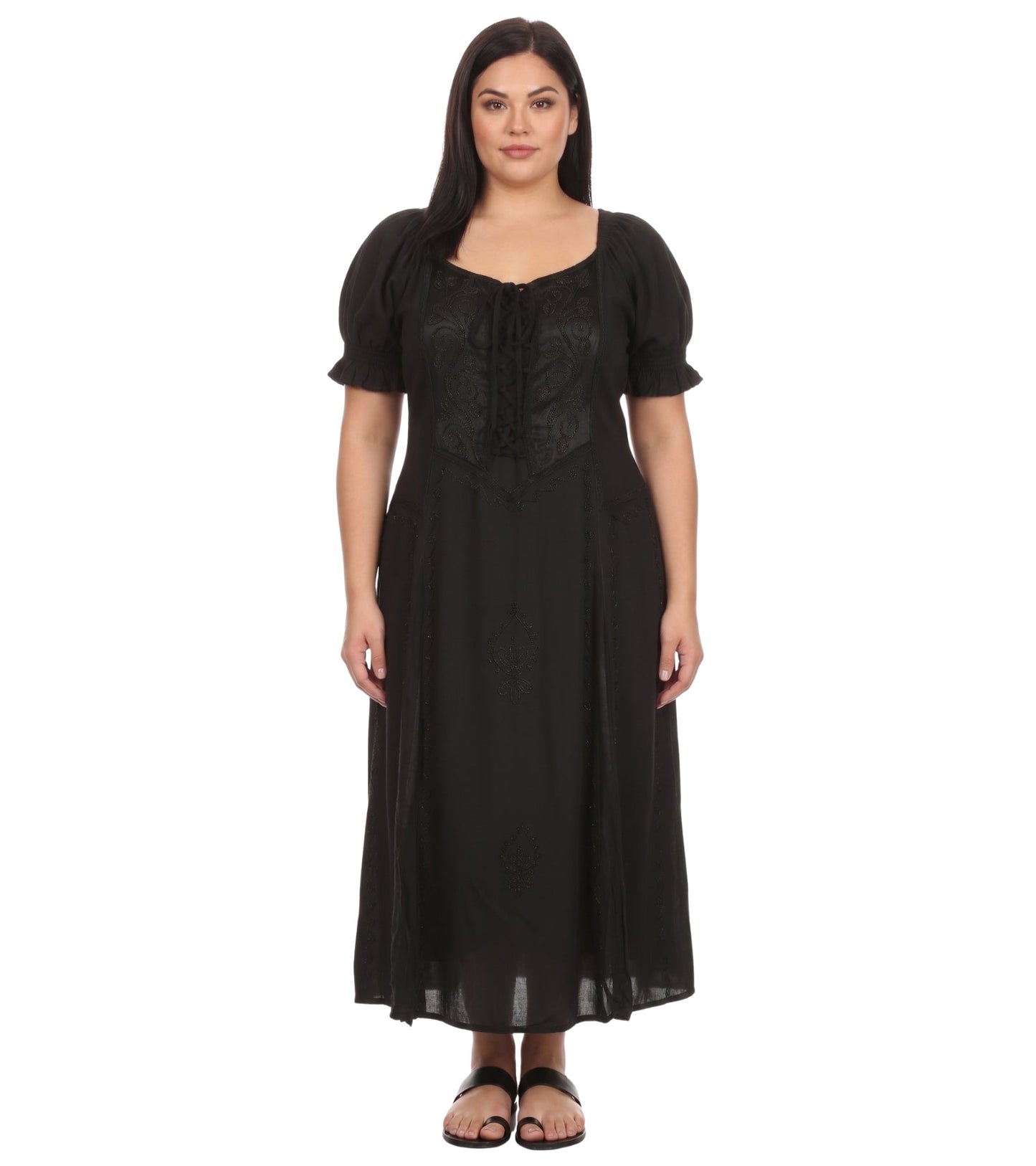Sakkas Bridget Embroidered Renaissance Dress