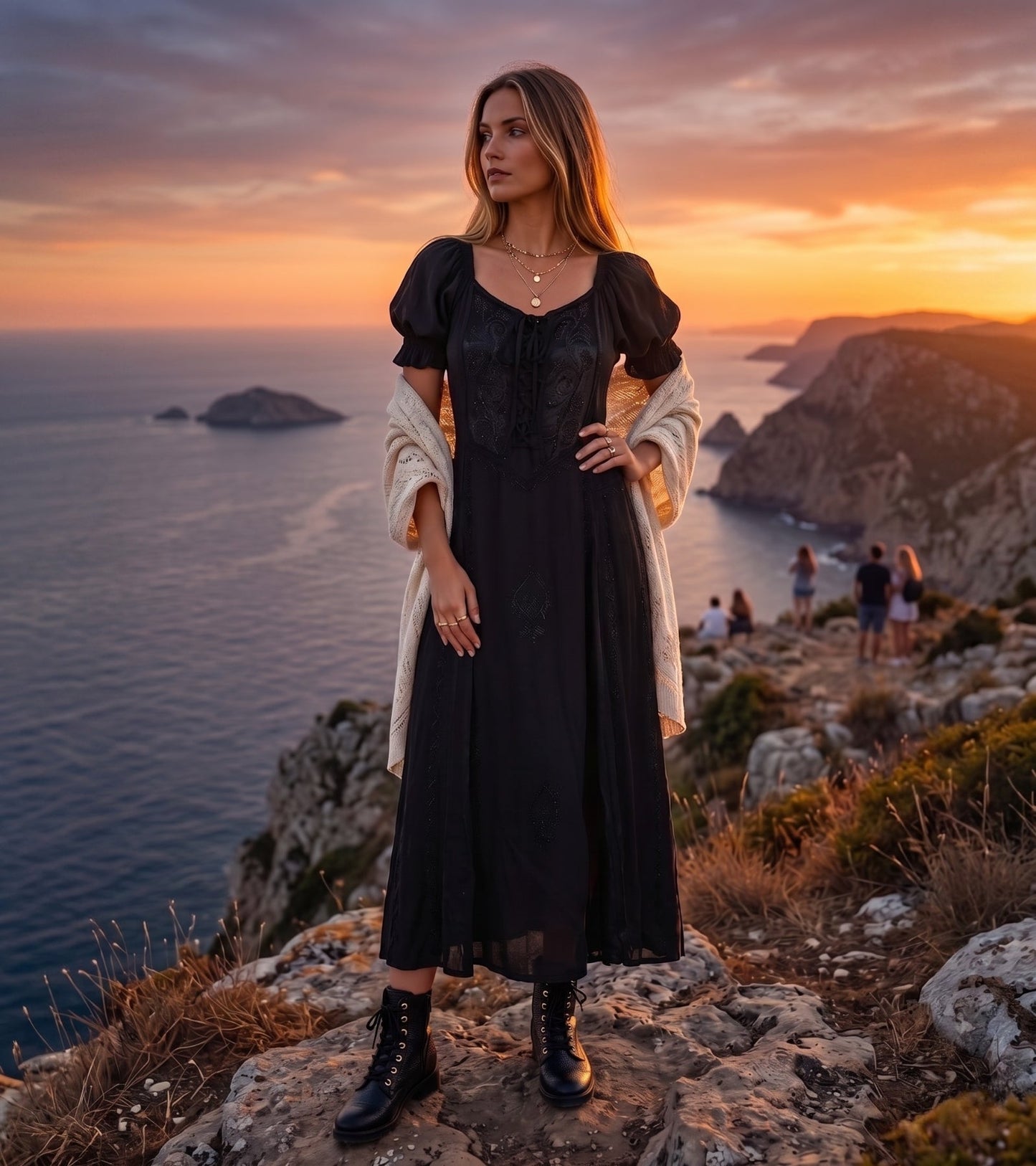 Sakkas Bridget Embroidered Renaissance Dress