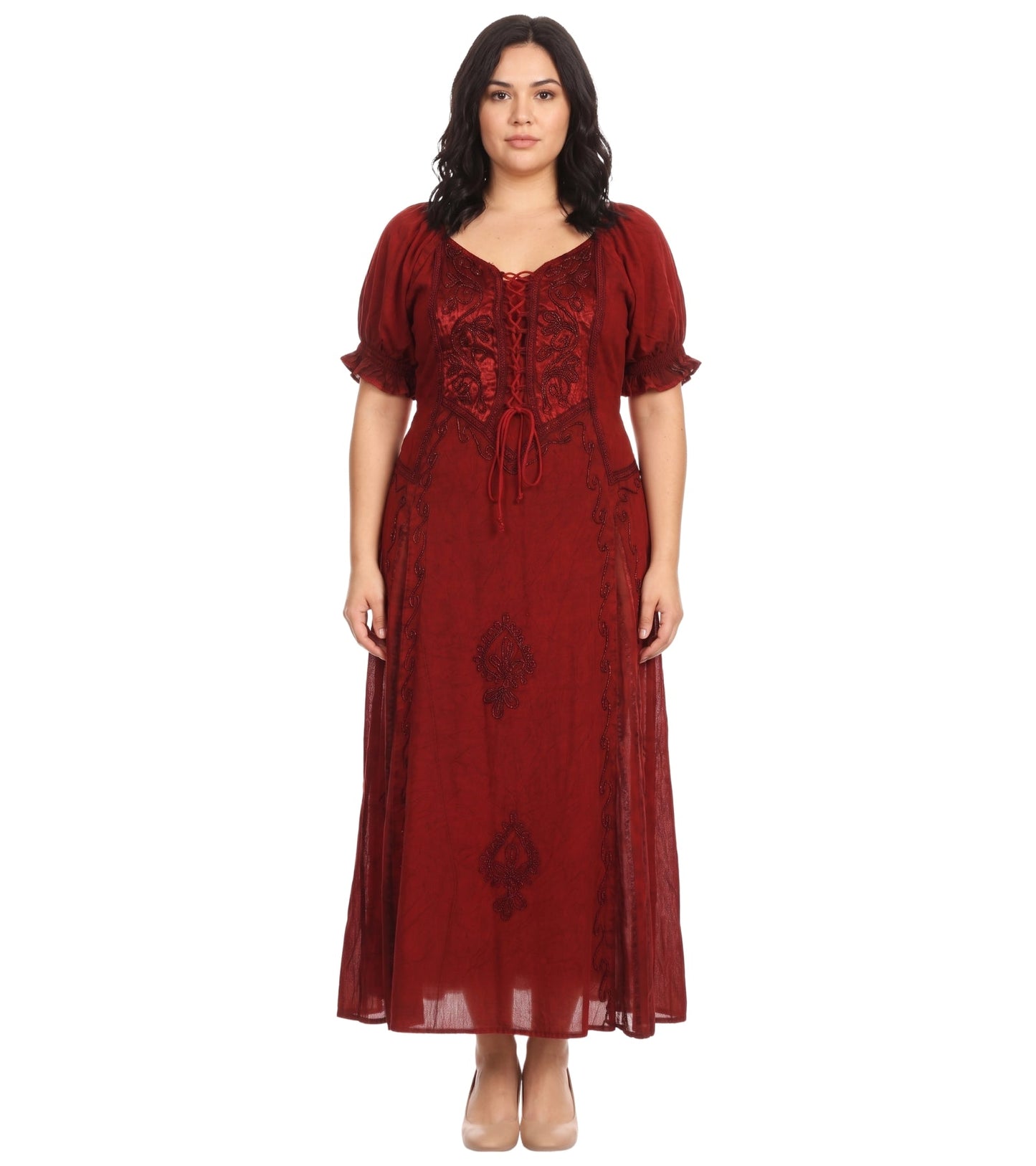 Sakkas Bridget Embroidered Renaissance Dress