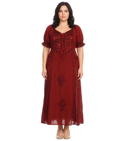 Sakkas Bridget Embroidered Renaissance Dress
