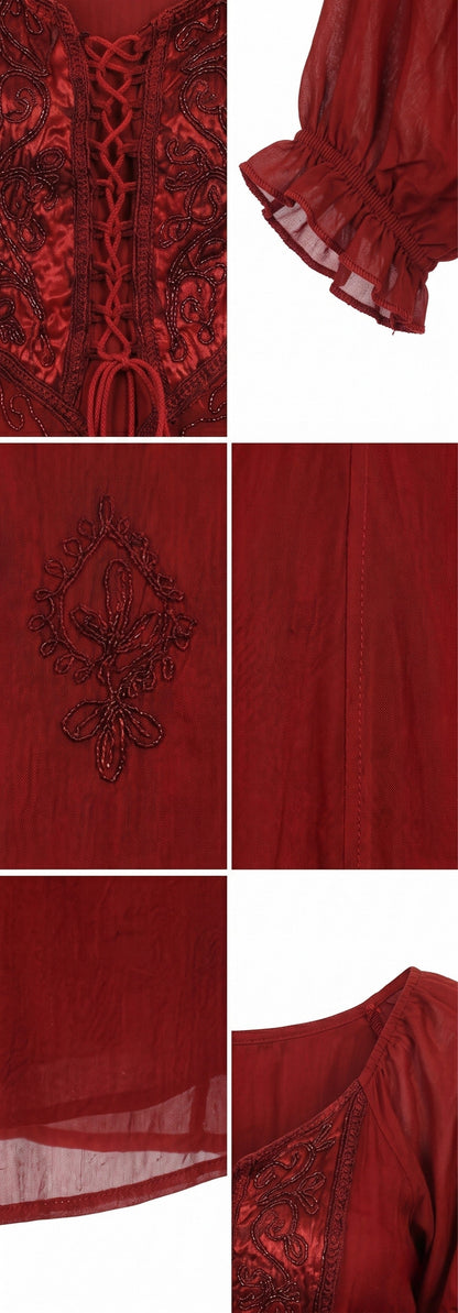 Sakkas Bridget Embroidered Renaissance Dress