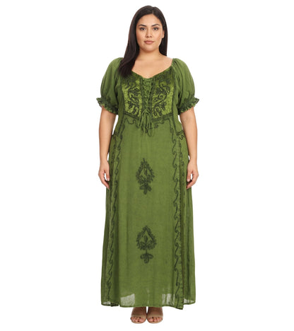 Sakkas Bridget Embroidered Renaissance Dress