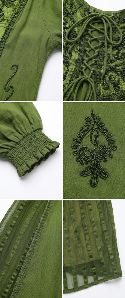 Sakkas Bridget Embroidered Renaissance Dress