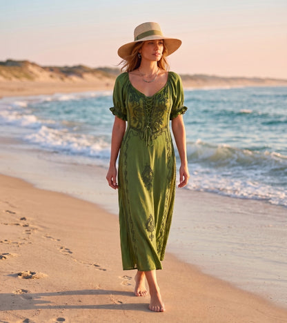 Sakkas Bridget Embroidered Renaissance Dress