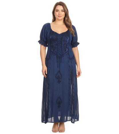 Sakkas Bridget Embroidered Renaissance Dress