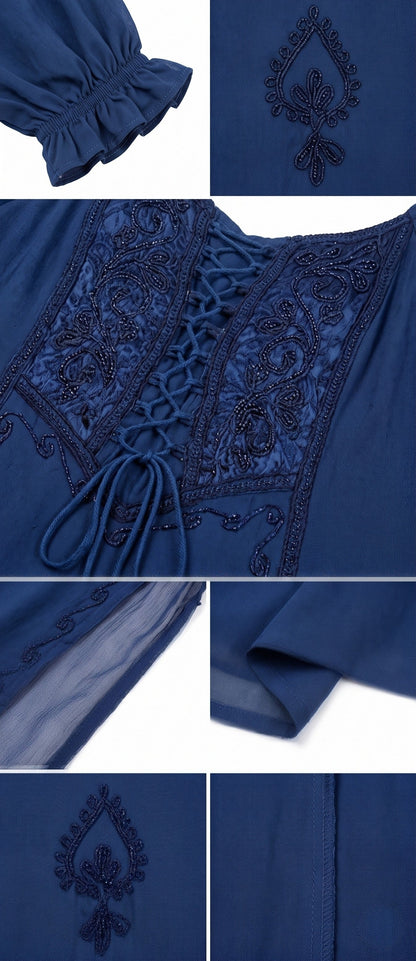 Sakkas Bridget Embroidered Renaissance Dress