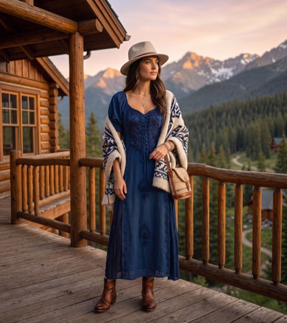 Sakkas Bridget Embroidered Renaissance Dress
