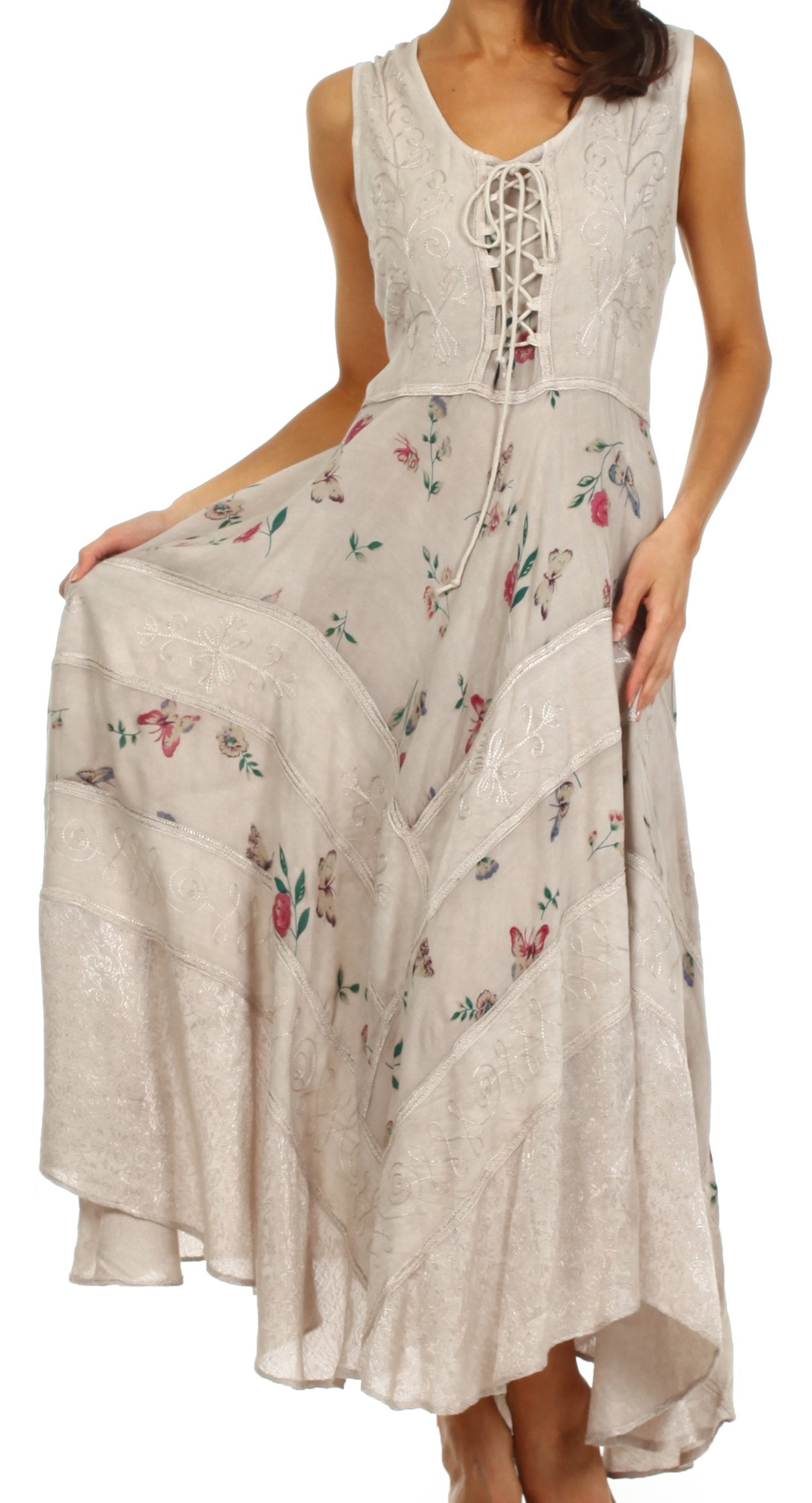 Sakkas Garden Goddess Corset Style Dress