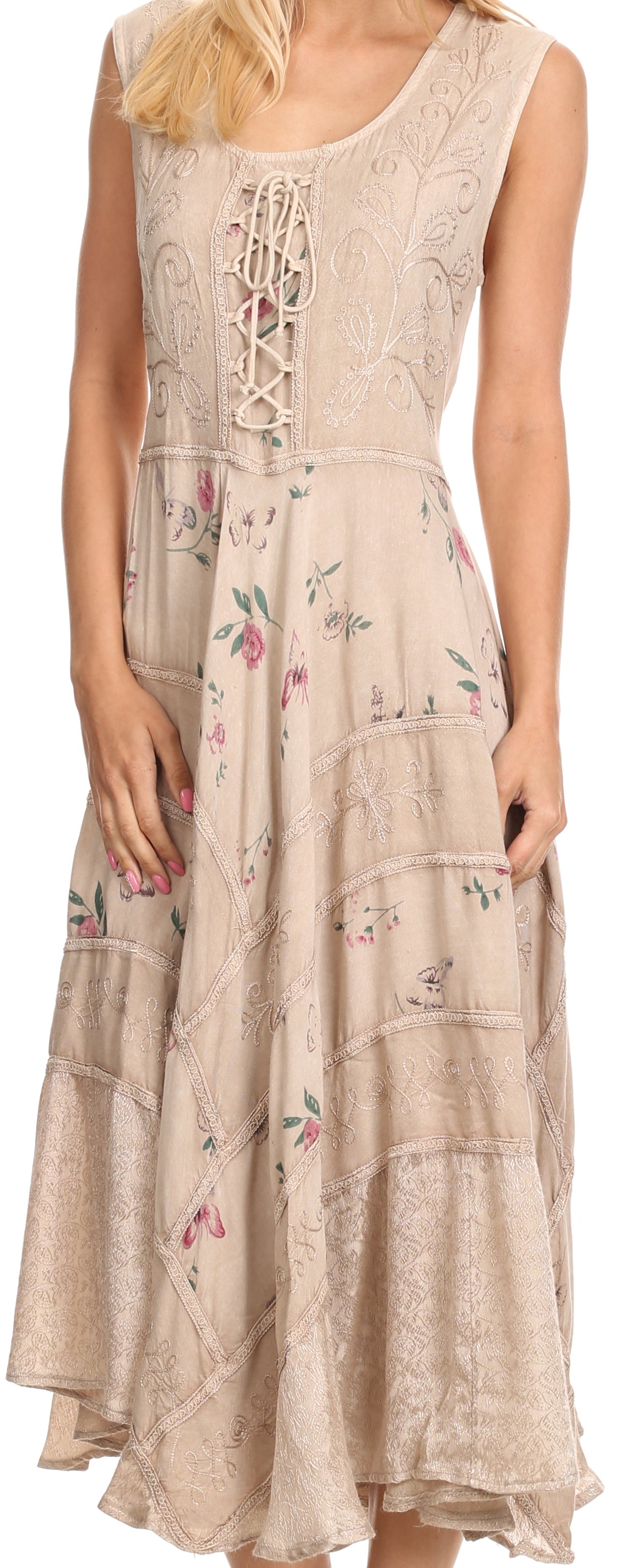 Sakkas Garden Goddess Corset Style Dress