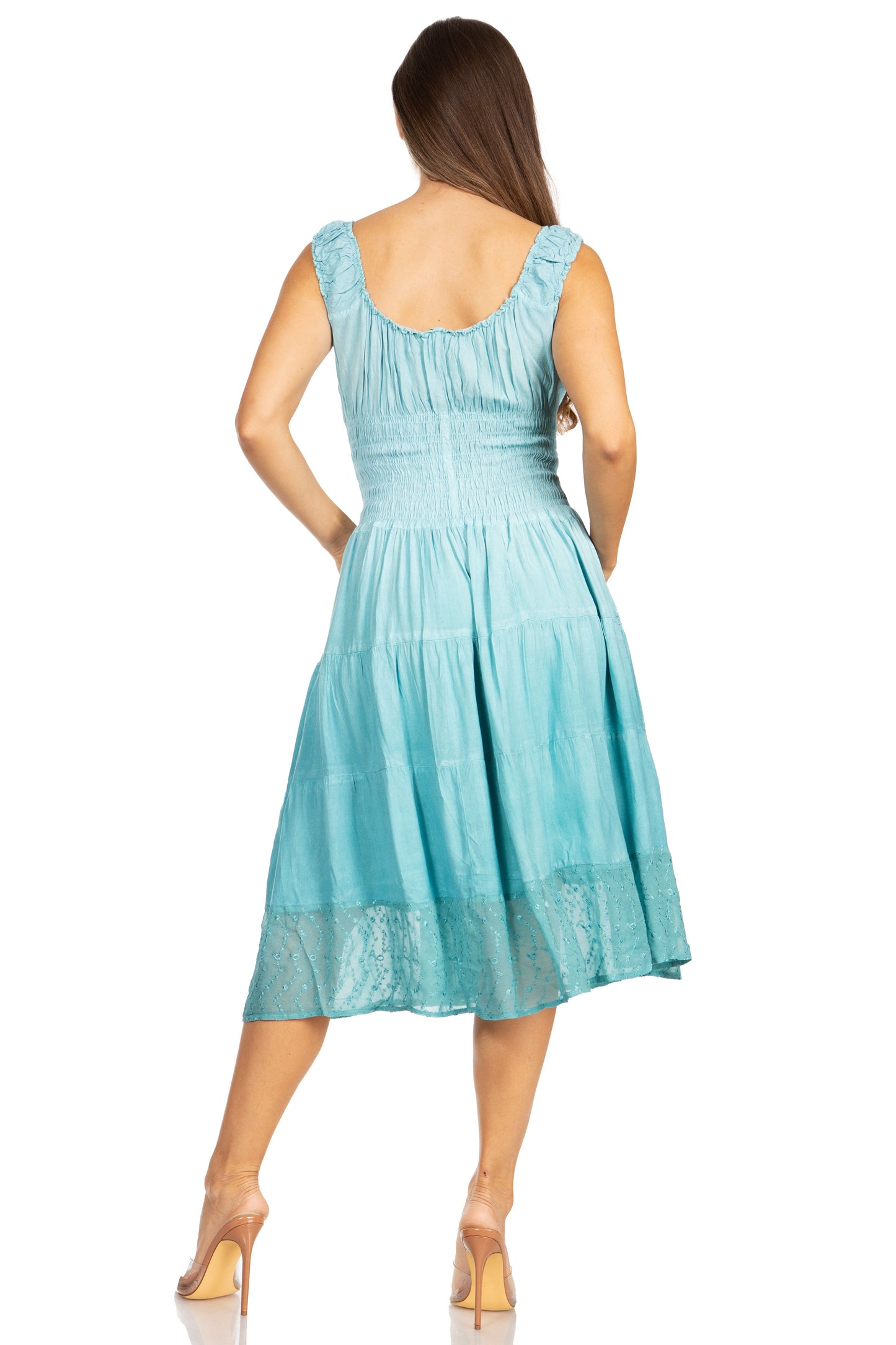 Sakkas Spring Maiden Ombre Peasant Dress