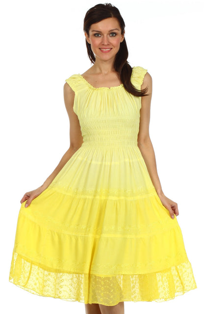 Sakkas Spring Maiden Ombre Peasant Dress
