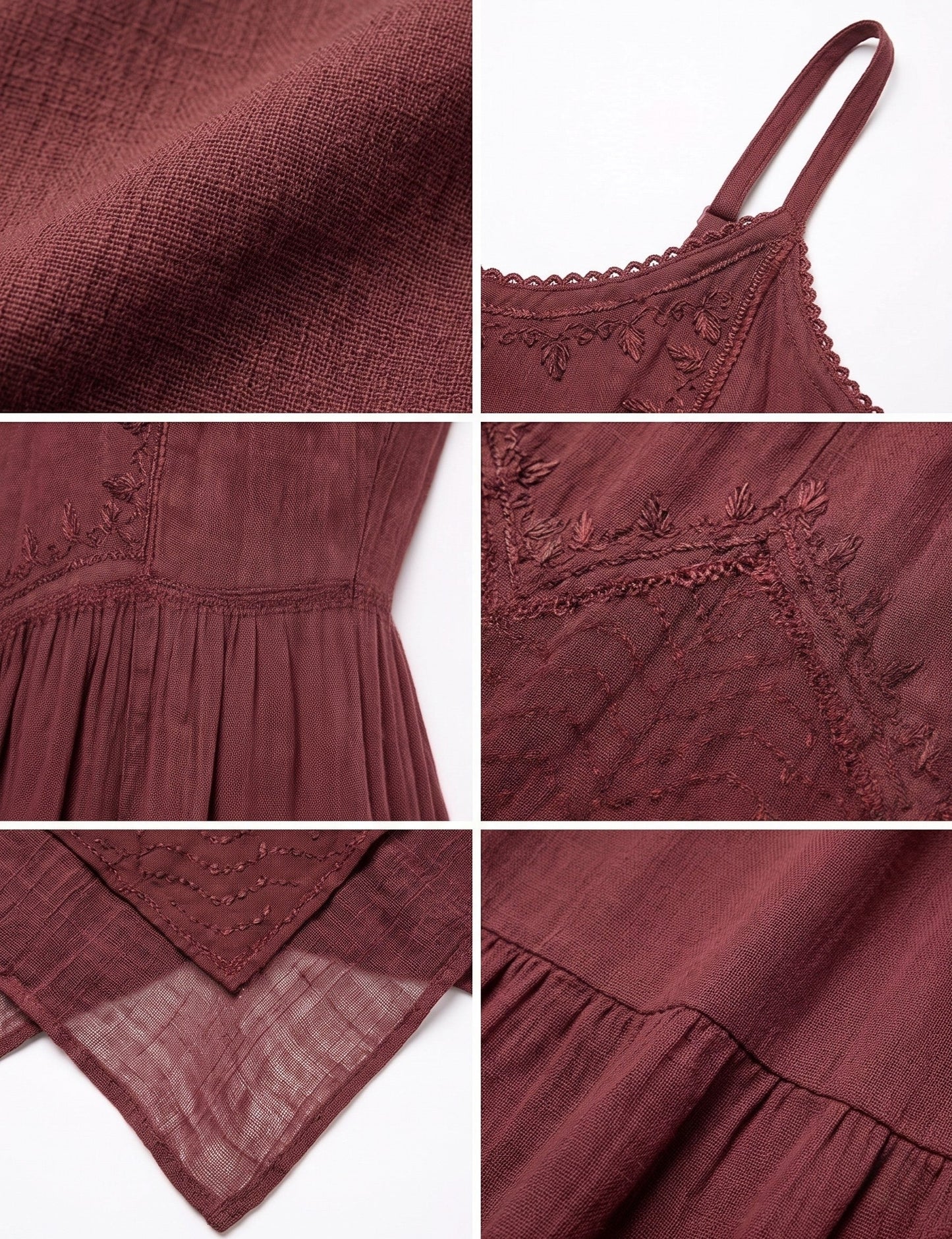 Sakkas Rayon Embroidered Stonewashed Adjustable Spaghetti Straps Long Dress