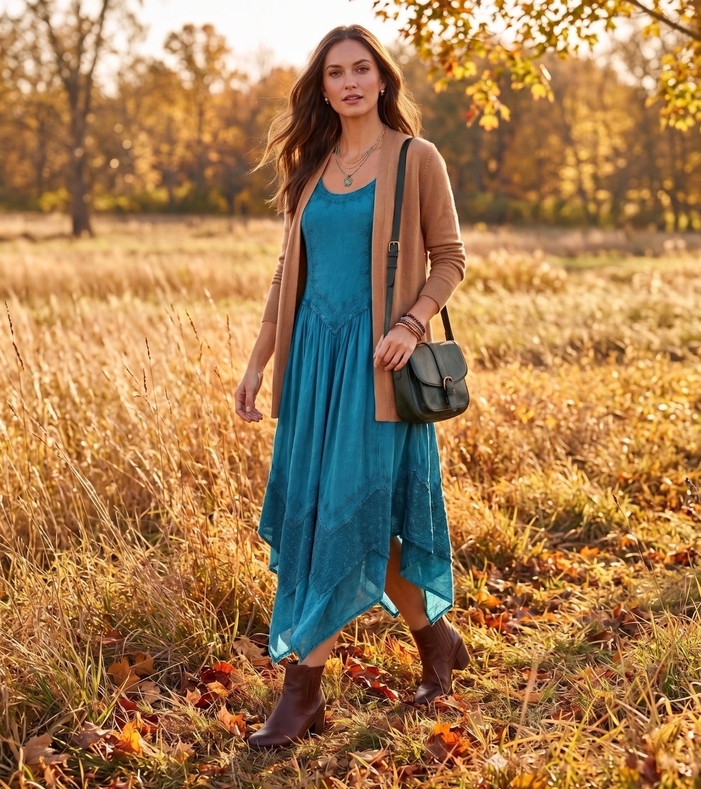 Sakkas Rayon Embroidered Stonewashed Adjustable Spaghetti Straps Long Dress
