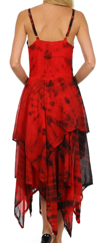 Sakkas Annabella Corset Bodice Handkerchief Hem Dress