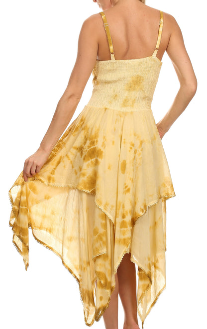 Sakkas Annabella Corset Bodice Handkerchief Hem Dress