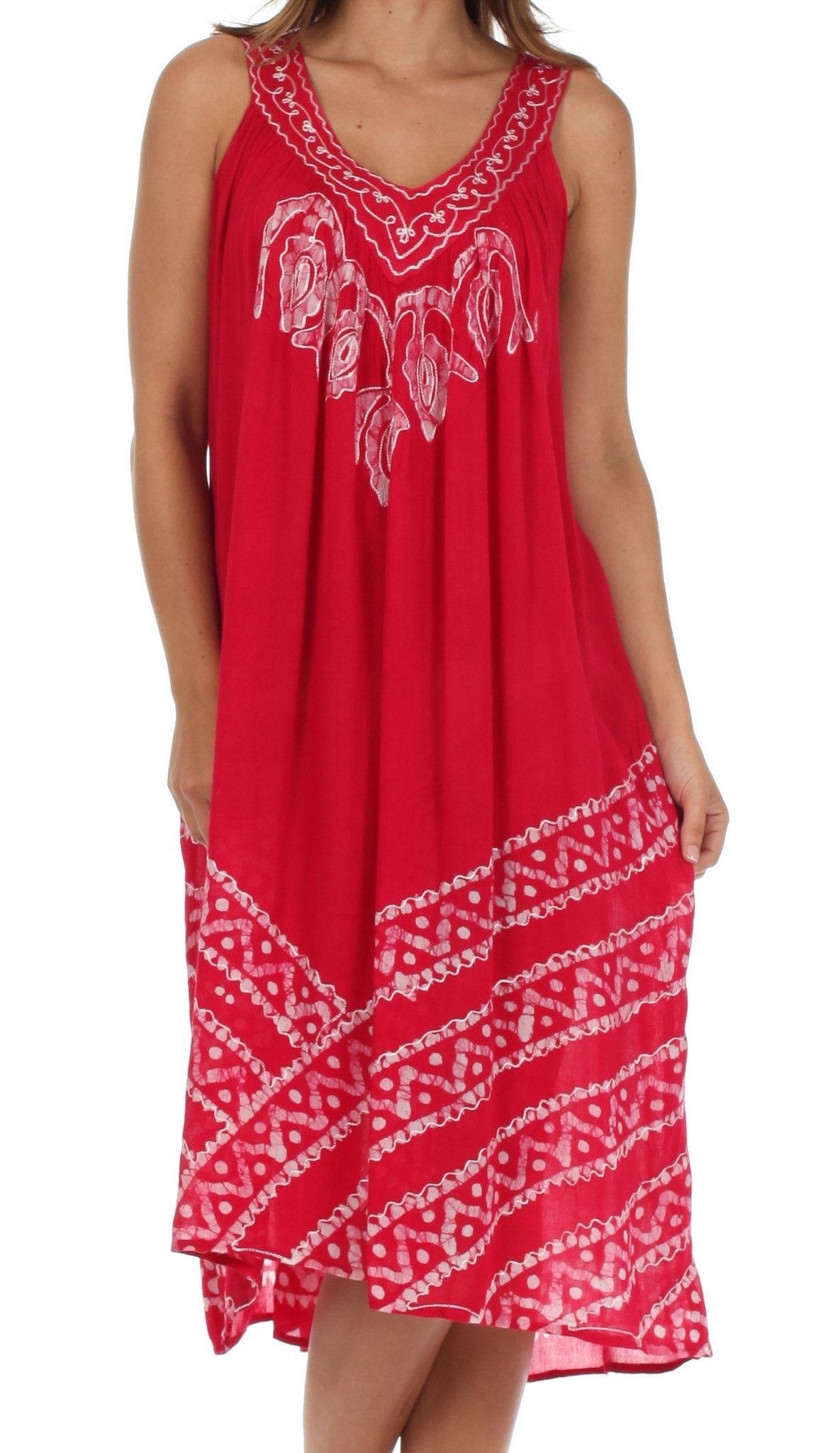Sakkas Batik Stripe Sleeveless Caftan Dress