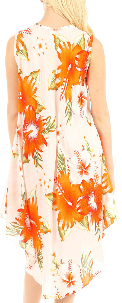 Sakkas Clara Women's Casual Summer Sleeveless Sundress Loose Floral Print Dress