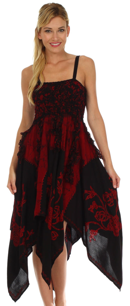 Sakkas Amara Batik Handkerchief Hem Dress