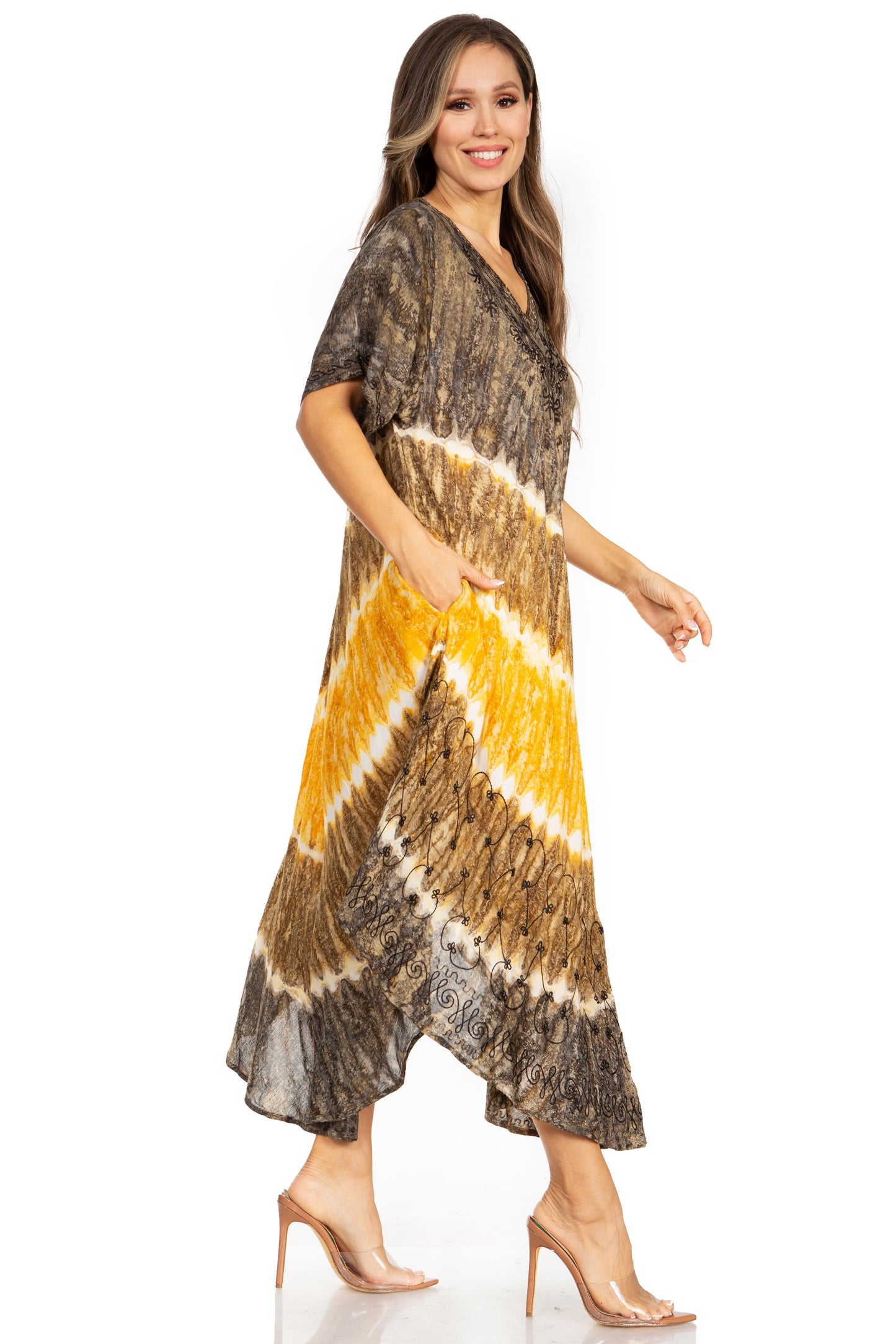 Sakkas Viveka Embroidered Caftan Dress