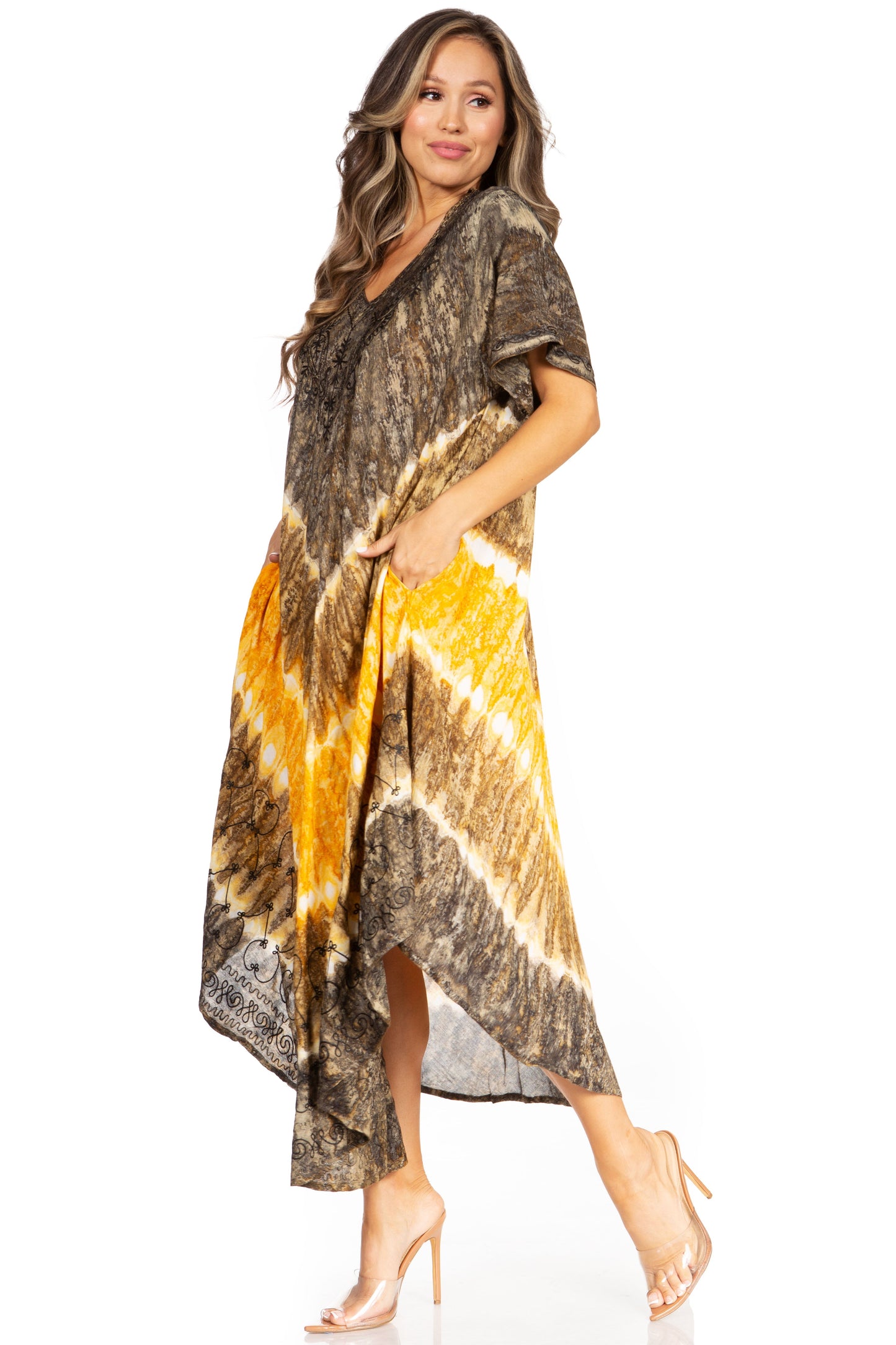 Sakkas Viveka Embroidered Caftan Dress
