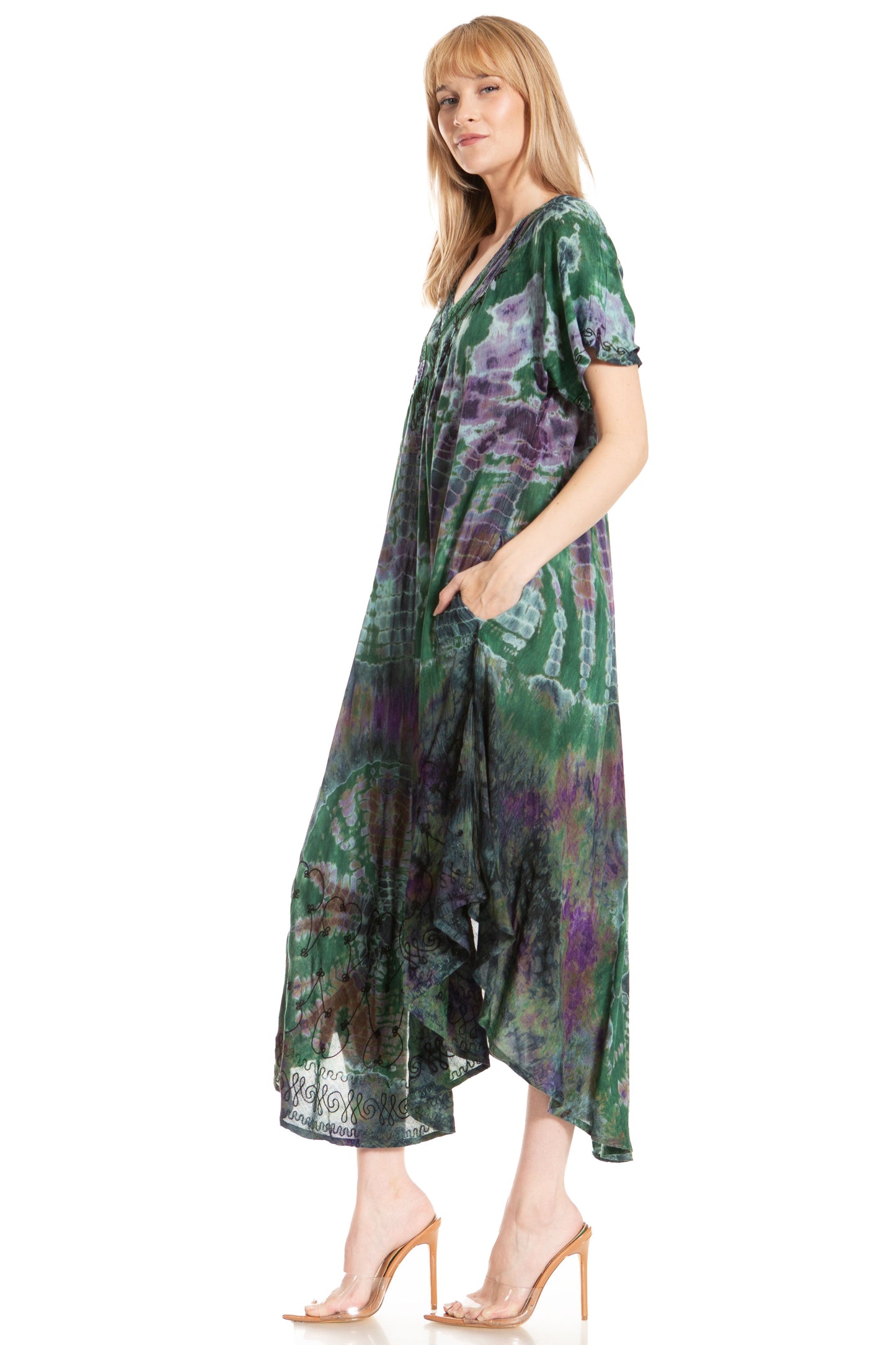 Sakkas Viveka Embroidered Caftan Dress