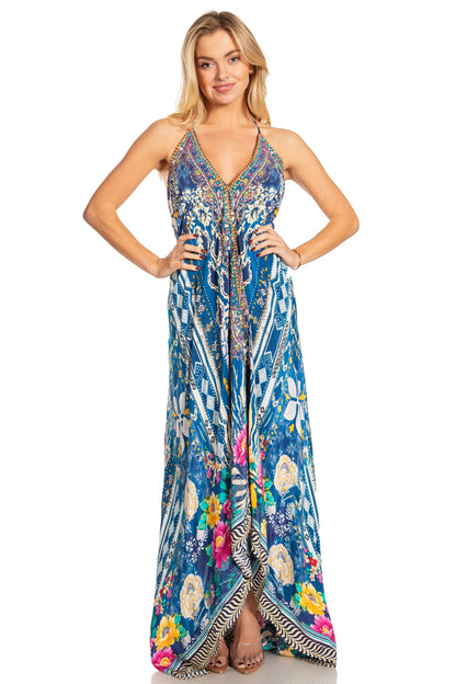 Sakkas Lizi 2025 Womens Maxi High-low Halter Handkerchief Long Dress Beach Party