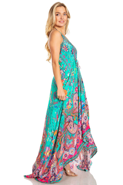 Sakkas Lizi 2025 Womens Maxi High-low Halter Handkerchief Long Dress Beach Party