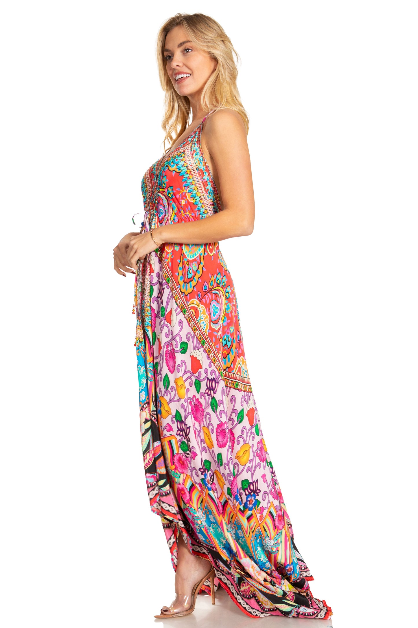 Sakkas Lizi 2025 Womens Maxi High-low Halter Handkerchief Long Dress Beach Party