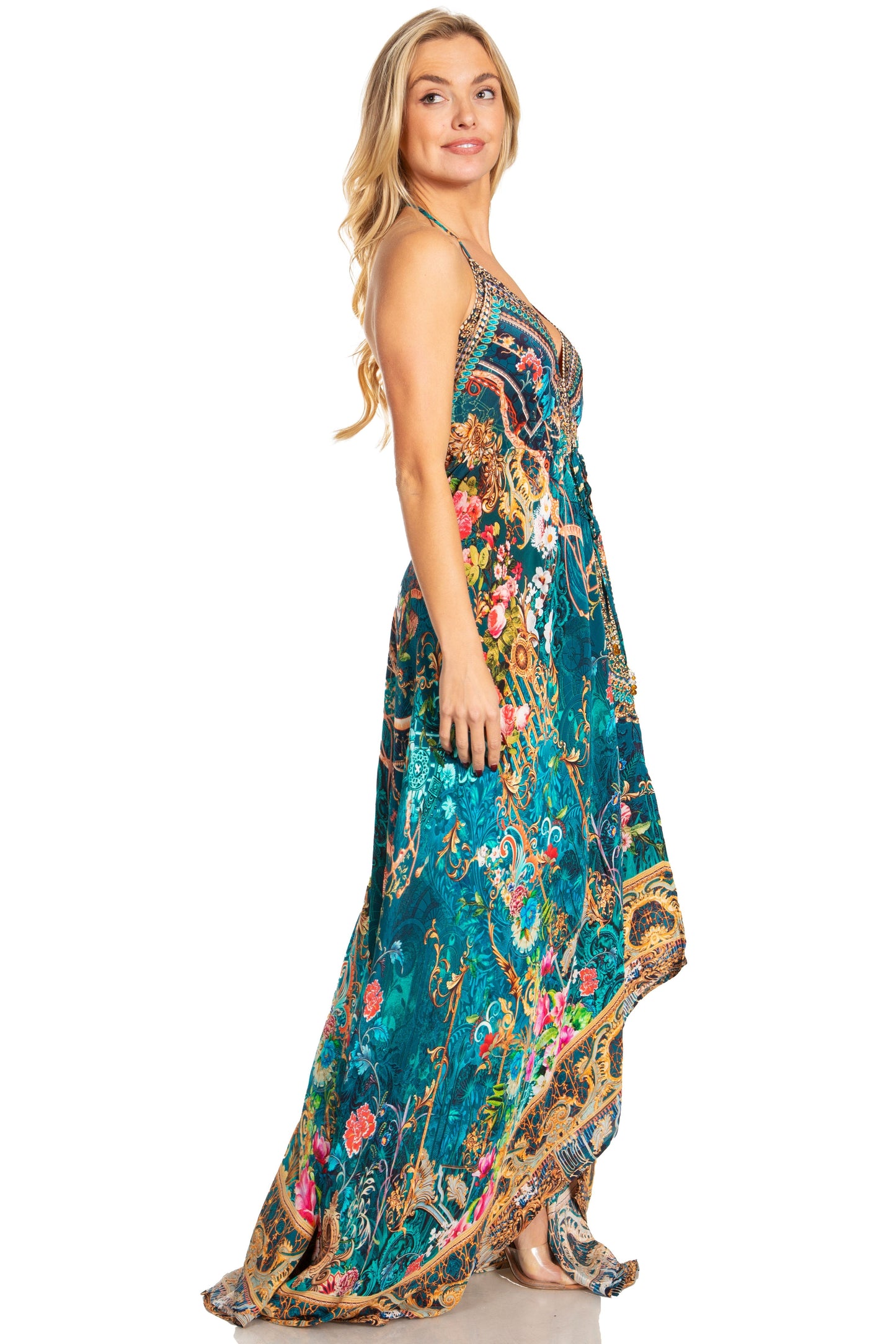 Sakkas Lizi 2025 Womens Maxi High-low Halter Handkerchief Long Dress Beach Party
