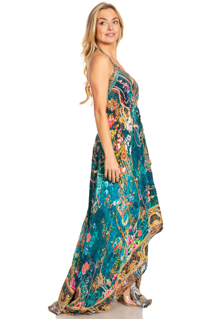 Sakkas Lizi 2025 Womens Maxi High-low Halter Handkerchief Long Dress Beach Party