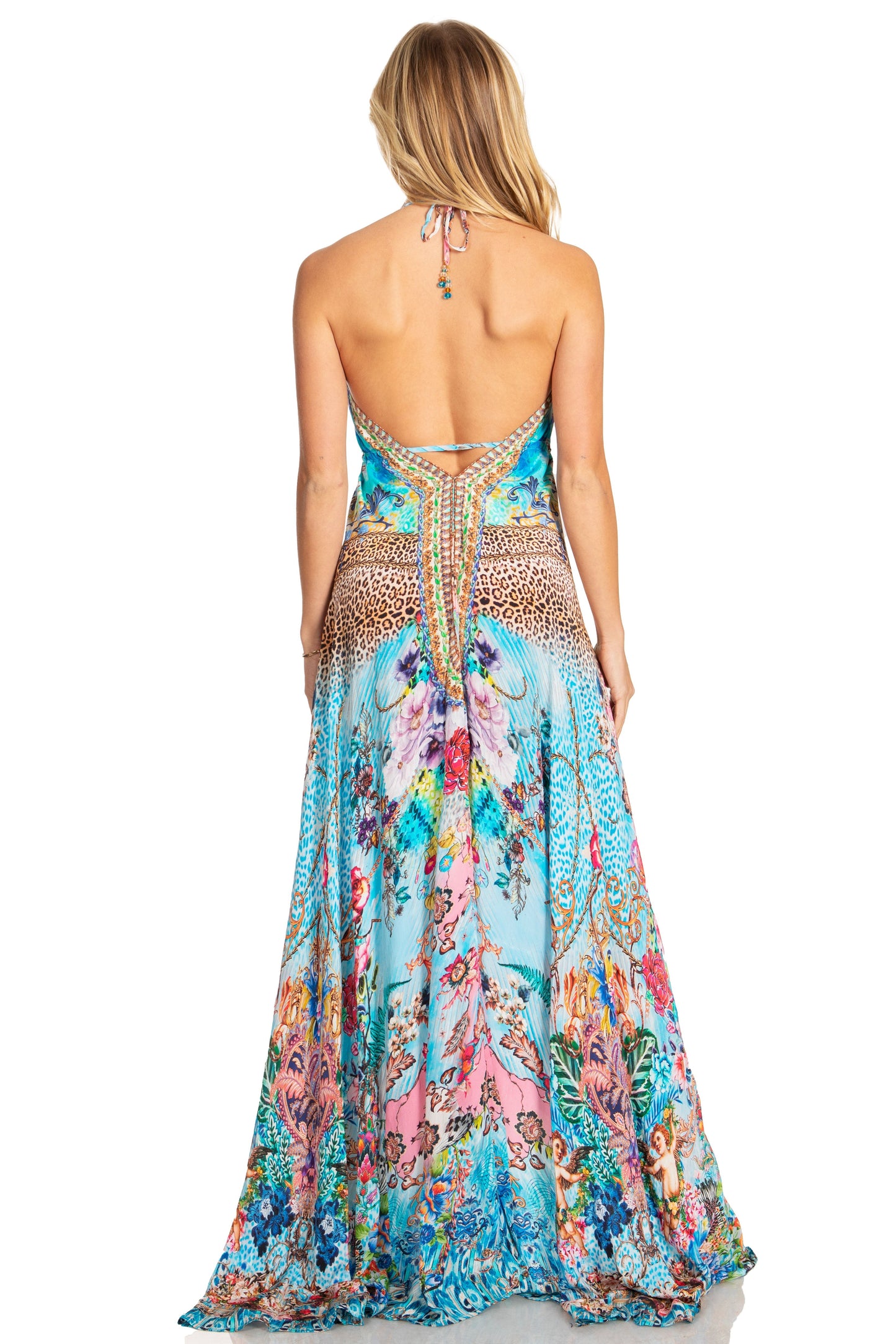 Sakkas Lizi 2025 Womens Maxi High-low Halter Handkerchief Long Dress Beach Party