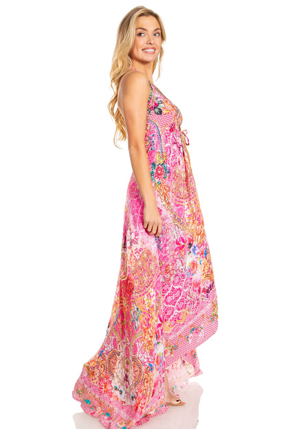 Sakkas Lizi 2025 Womens Maxi High-low Halter Handkerchief Long Dress Beach Party