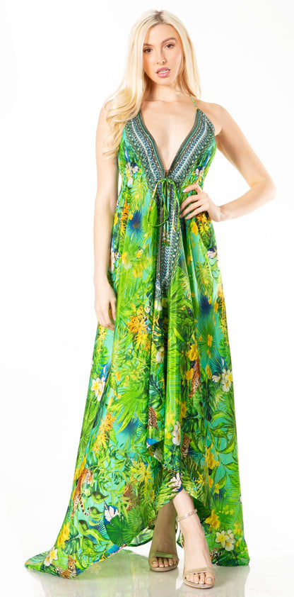 Sakkas Lizi 2 Women's High-Low Halter Maxi Dress for Beach and Vacation Parties