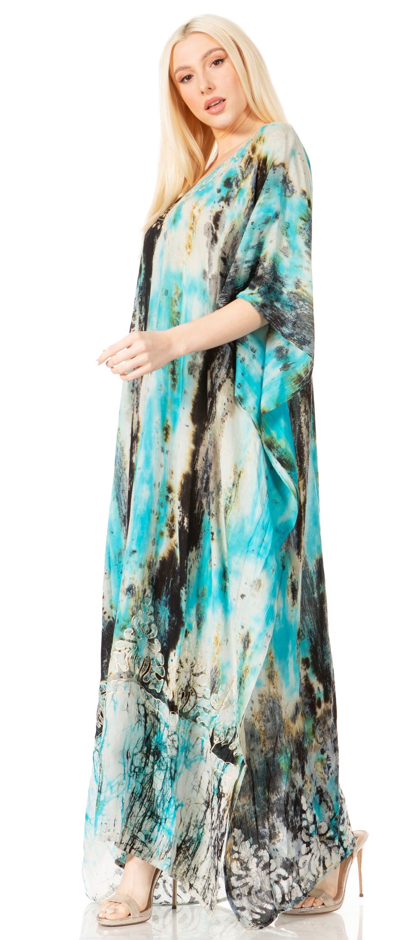 Sakkas Tacy Women's Boho Summer Maxi Dress for Casual or Lounge Wear