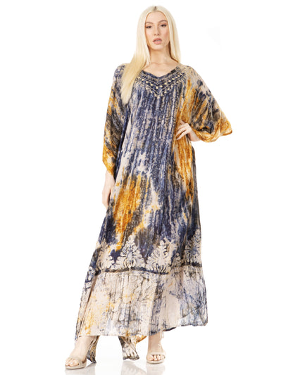 Sakkas Tacy Women's Boho Summer Maxi Dress for Casual or Lounge Wear