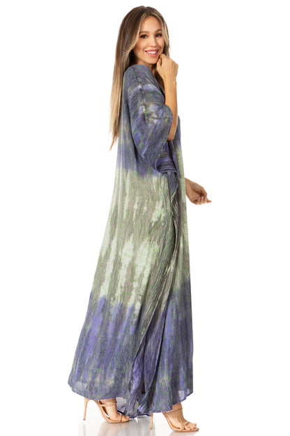 Sakkas Tacy Women's Boho Summer Maxi Dress for Casual or Lounge Wear