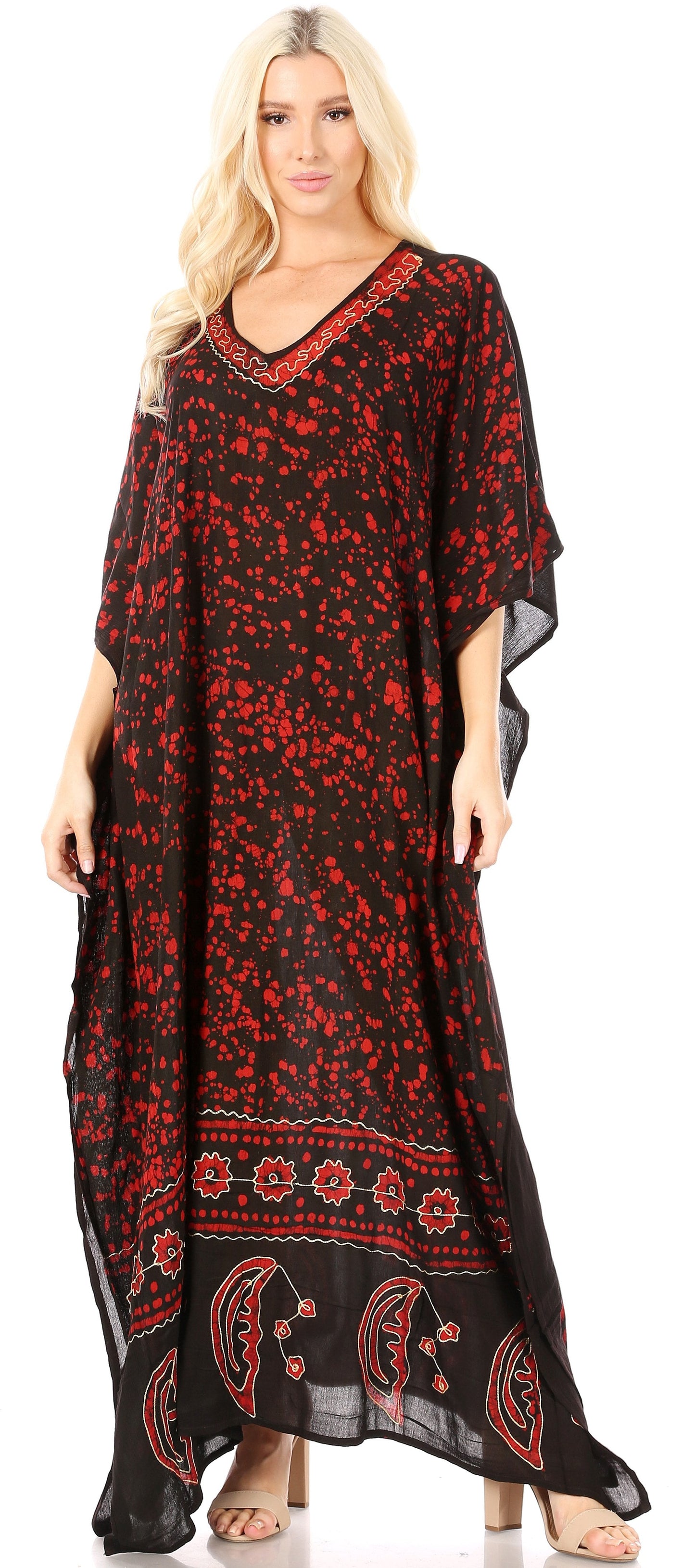 Sakkas Tacy Women's Boho Summer Maxi Dress for Casual or Lounge Wear