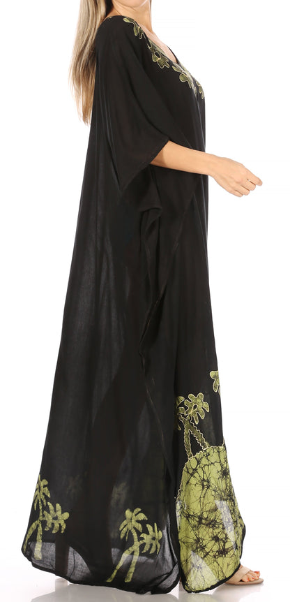 Sakkas Leonor Women's Boho Casual Long Maxi Caftan Dress Kaftan Cover-up LougeWear
