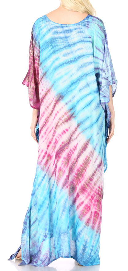 Sakkas Catia Women's Boho-Style Long Maxi Caftan for Lounging and Casual Wear