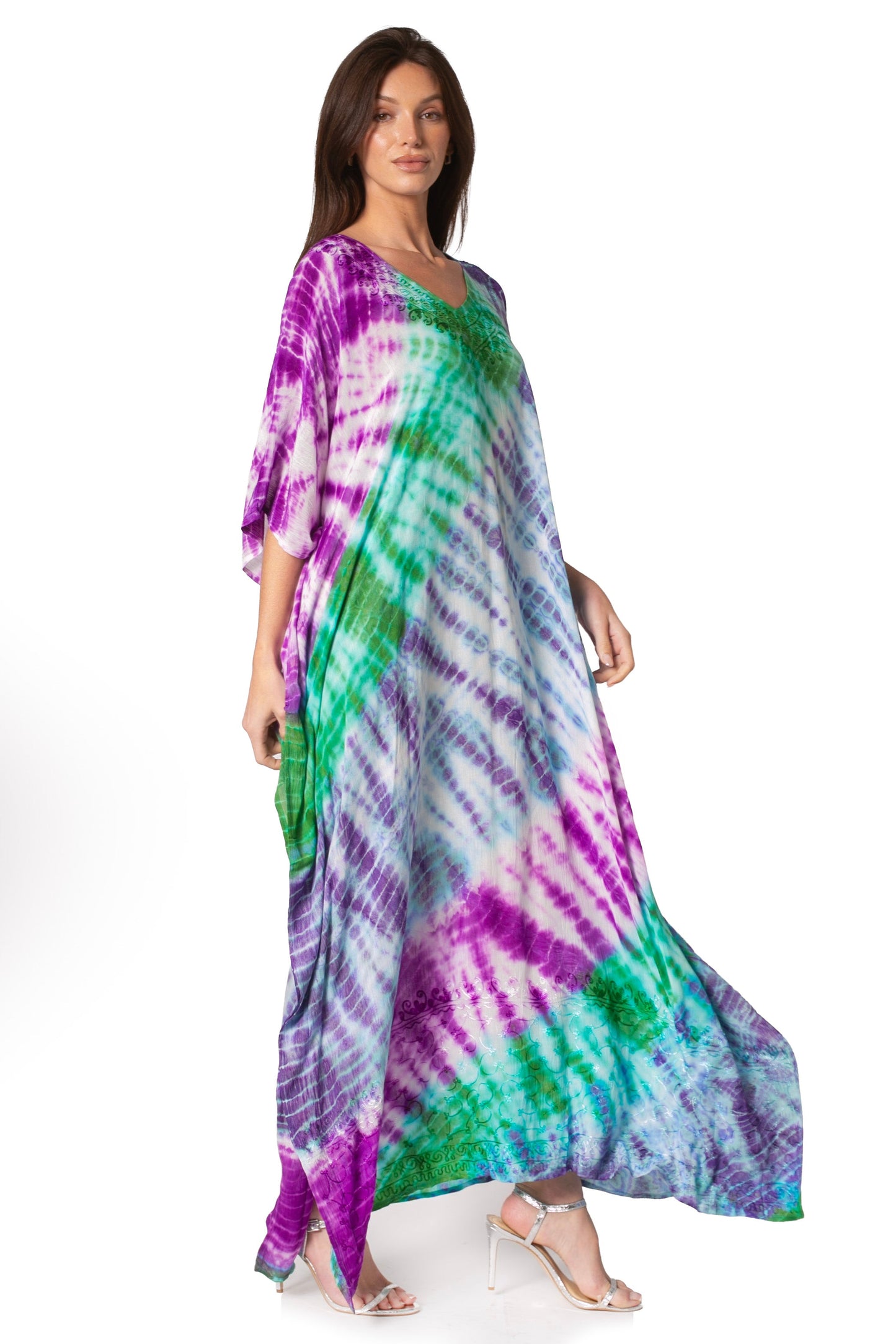 Sakkas Catia Women's Boho-Style Long Maxi Caftan for Lounging and Casual Wear